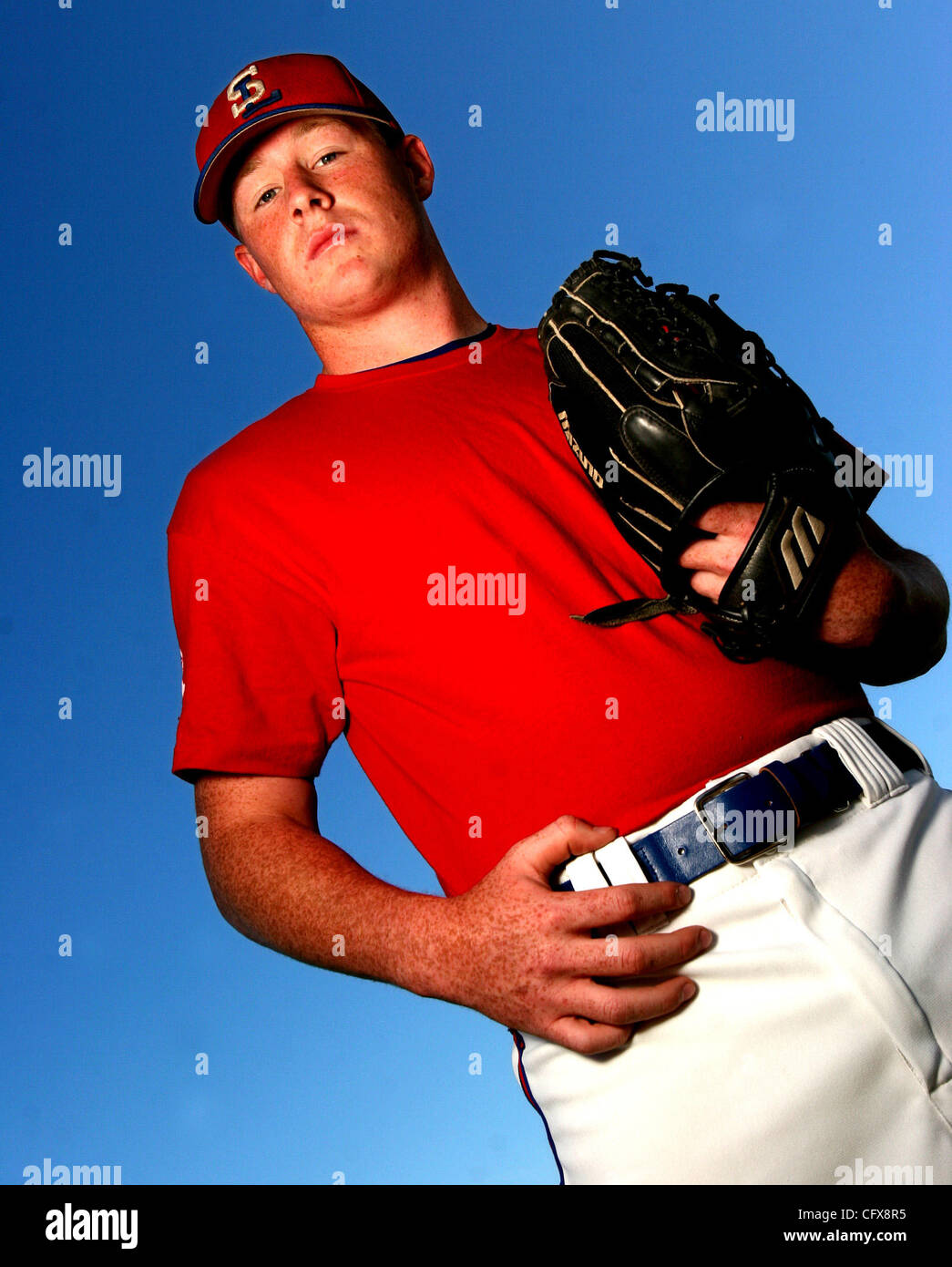 San Leandro High School baseball player James Chamberlin, photographed