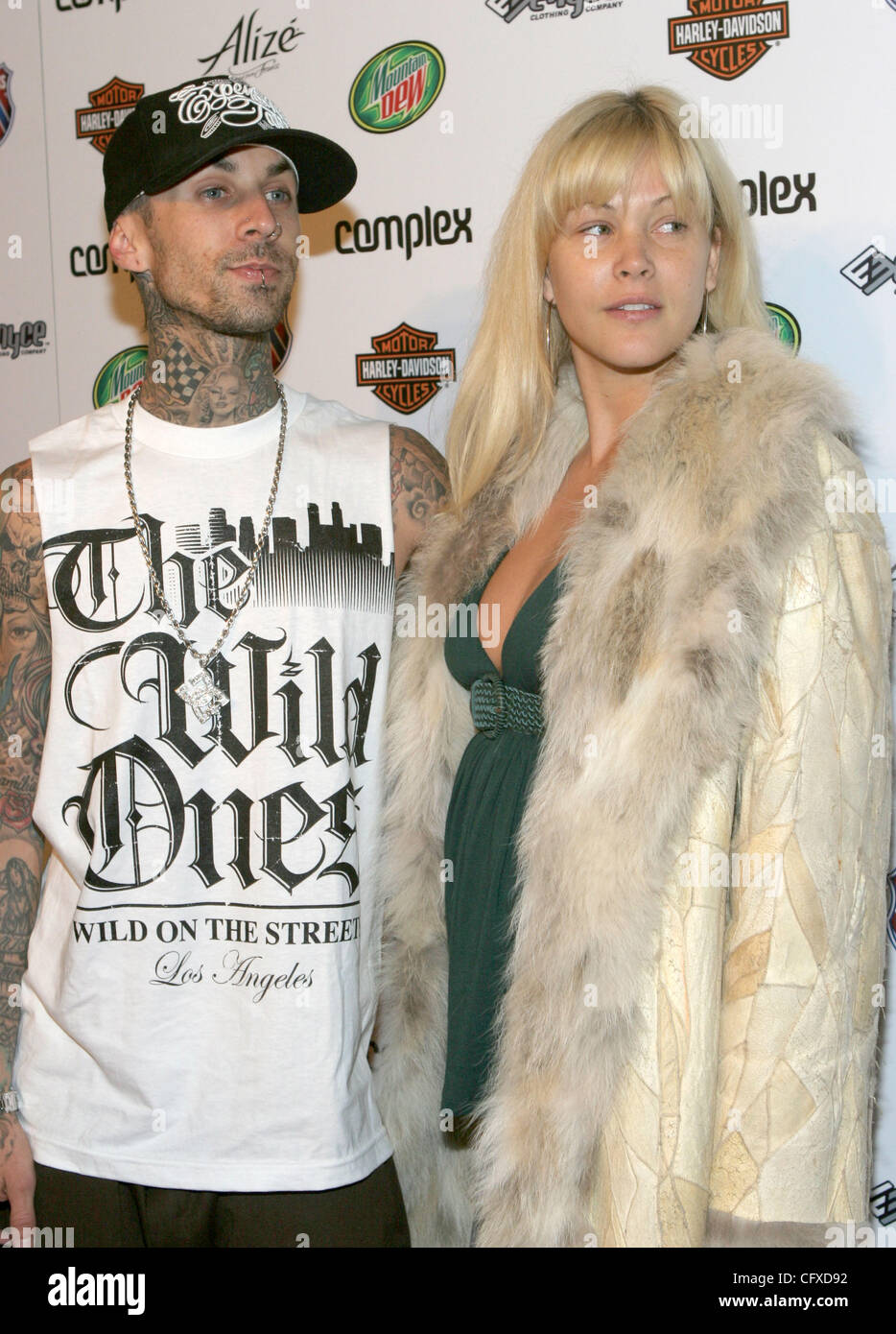 Apr 10, 2007 - Hollywood, CA, USA - Musician TRAVIS BARKER and SHANNA MOAKLER at the Complex Magazine 5th Anniversary party at club Area. (Credit Image: © Marianna Day Massey/ZUMA Press) Stock Photo