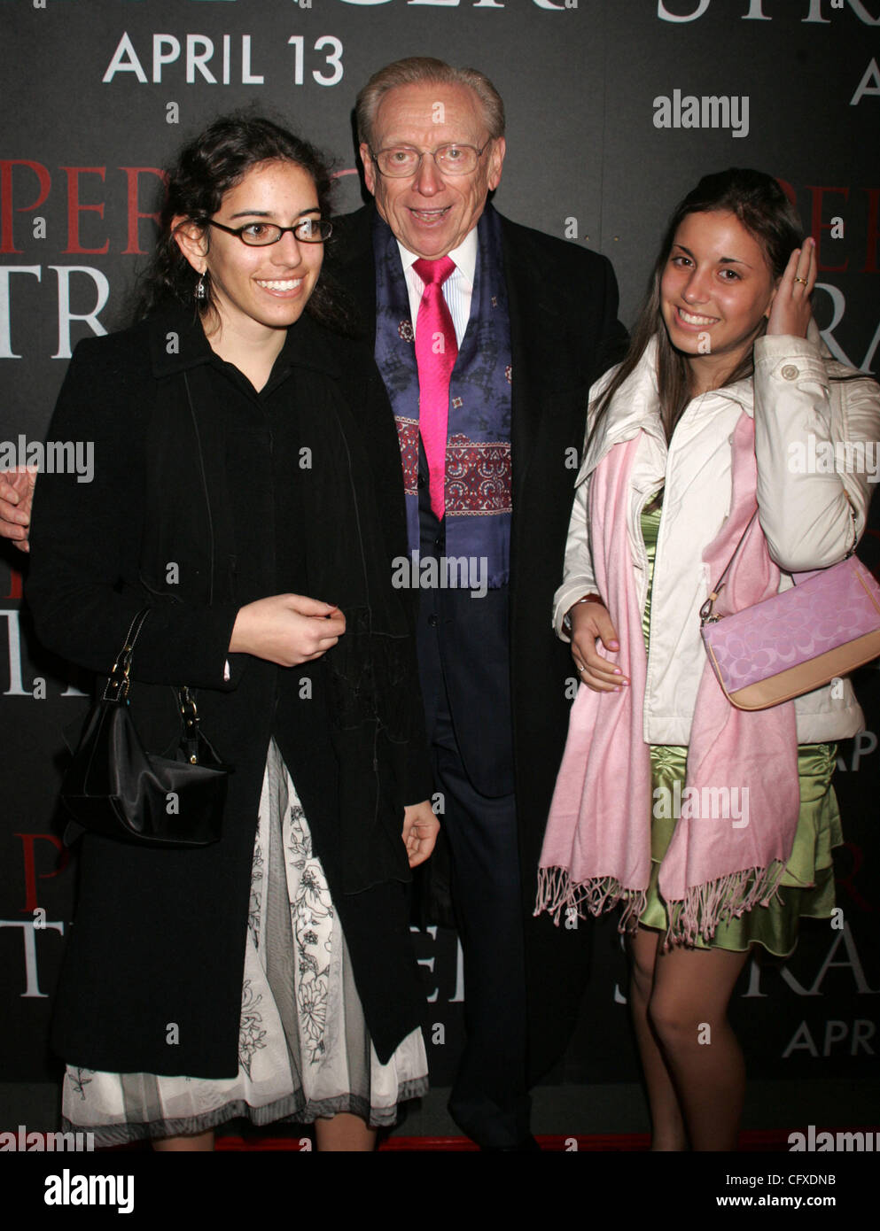 Apr 10, 2007 - New York, NY, USA - LARRY SILVERSTEIN and DAUGHTERS at the arrivals for the New York premiere of 'Perfect Stranger' held at the Ziegfeld Theater. (Credit Image: © Nancy Kaszerman/ZUMA Press) Stock Photo