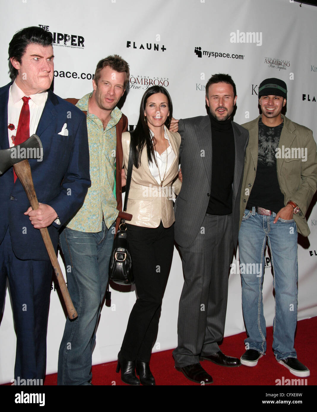 Apr 11 2007 Hollywood Ca Usa Richmond Arquette Thomas Jane Courteney Cox Arquette David Arquette Arriving At The Film Premiere For The Tripper Held At The Hollywood Forever Cemetery In Los