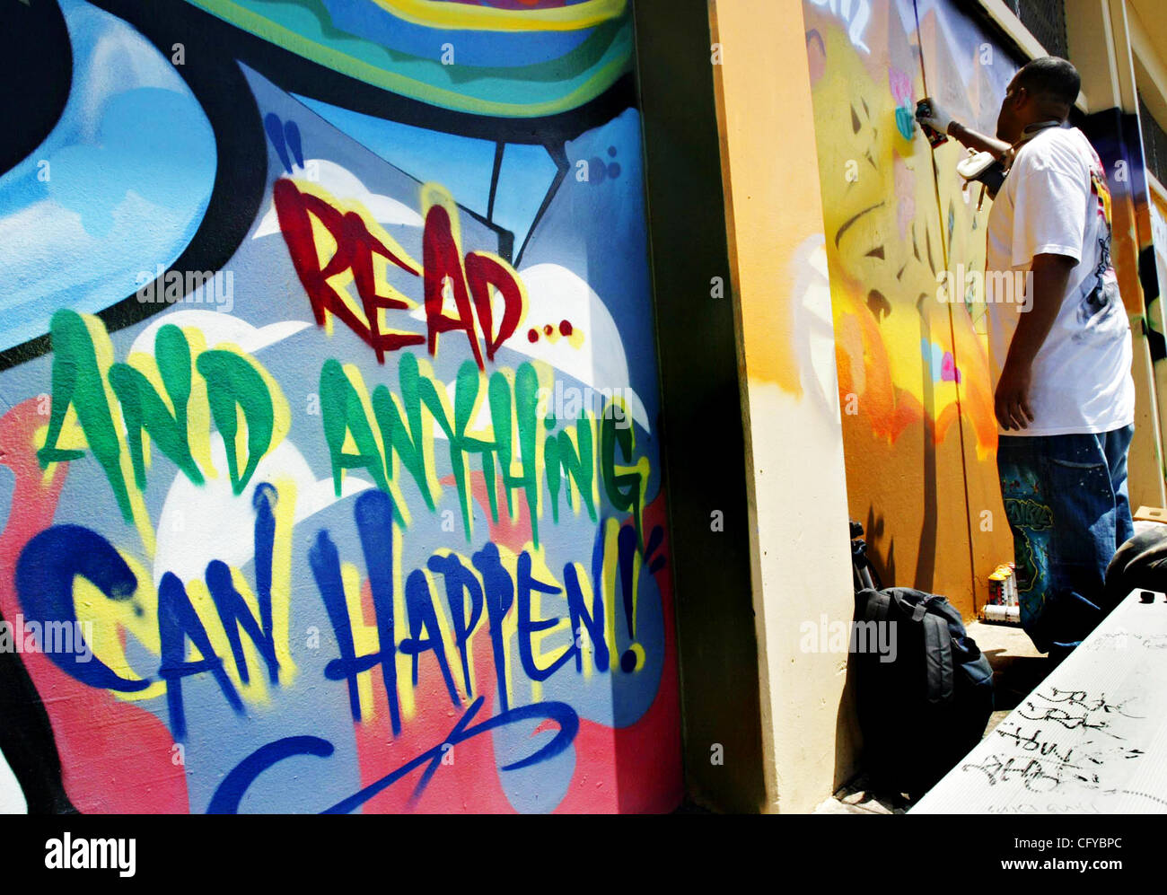 Graffiti artist Khufu of Oakland who did not want to be identified by