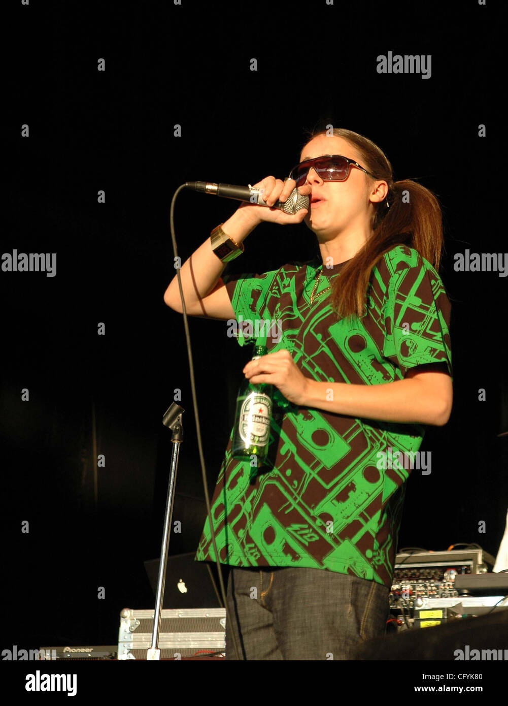 British rapper, Lady Sovereign, performs at the Walnut Creek Amphitheater in Raleigh, NC on May 14, 2007 copyright Tina Fultz Stock Photo