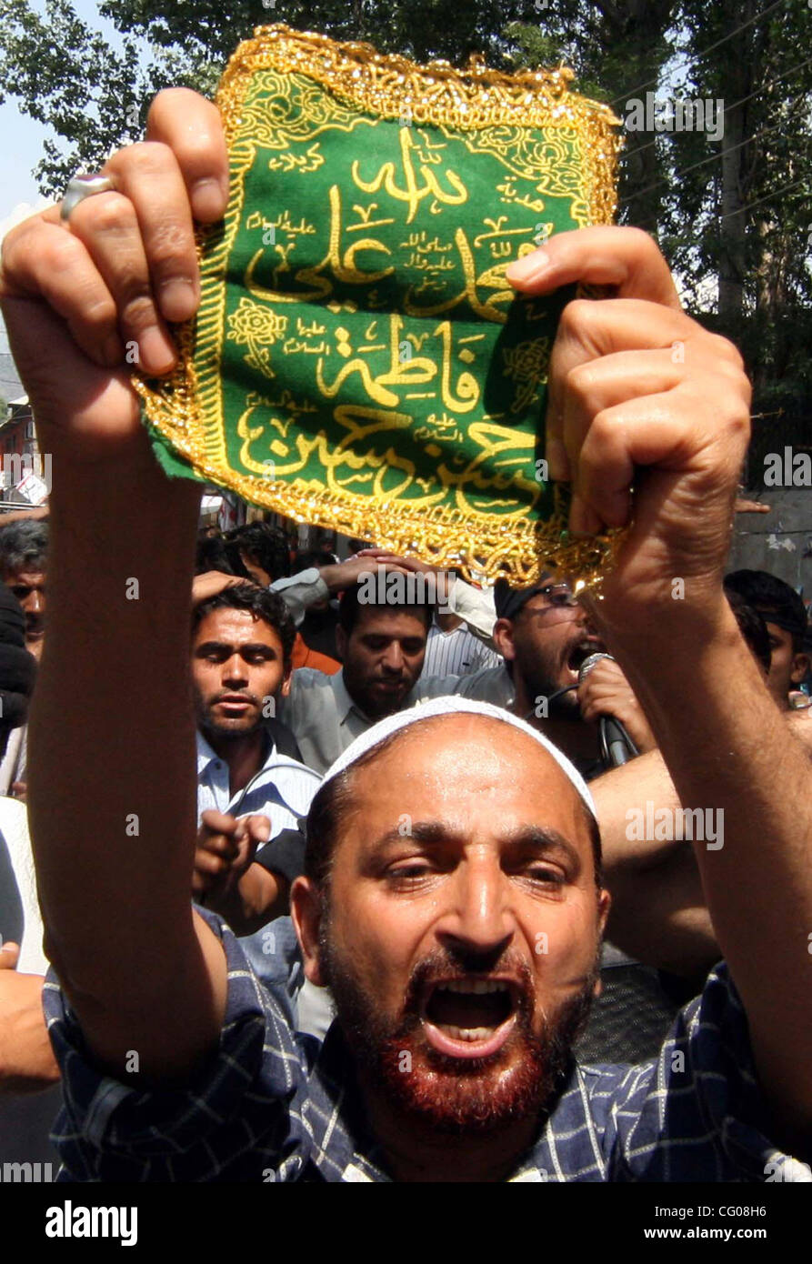 Kashmiri Shiite Muslims shout anti American slogans during a protest in ...
