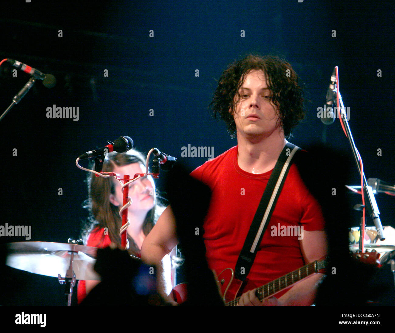 Jack White and Meg White - The White Stripes, performing at The Filmore East at Irving Plaza on June 19, 2007 Stock Photo