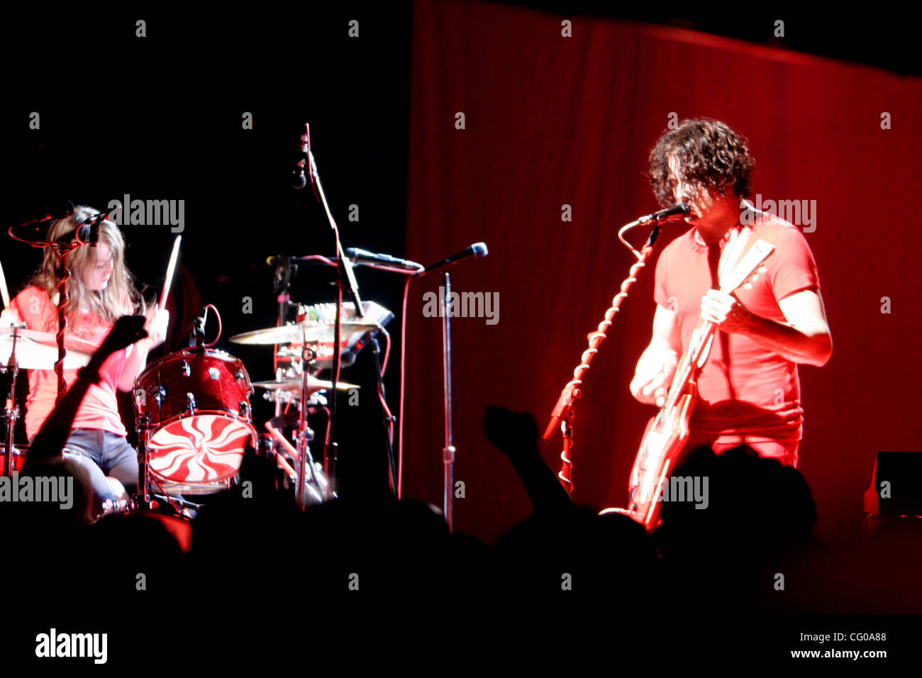 Jack White and Meg White - The White Stripes, performing at The Filmore East at Irving Plaza on June 19, 2007 Stock Photo