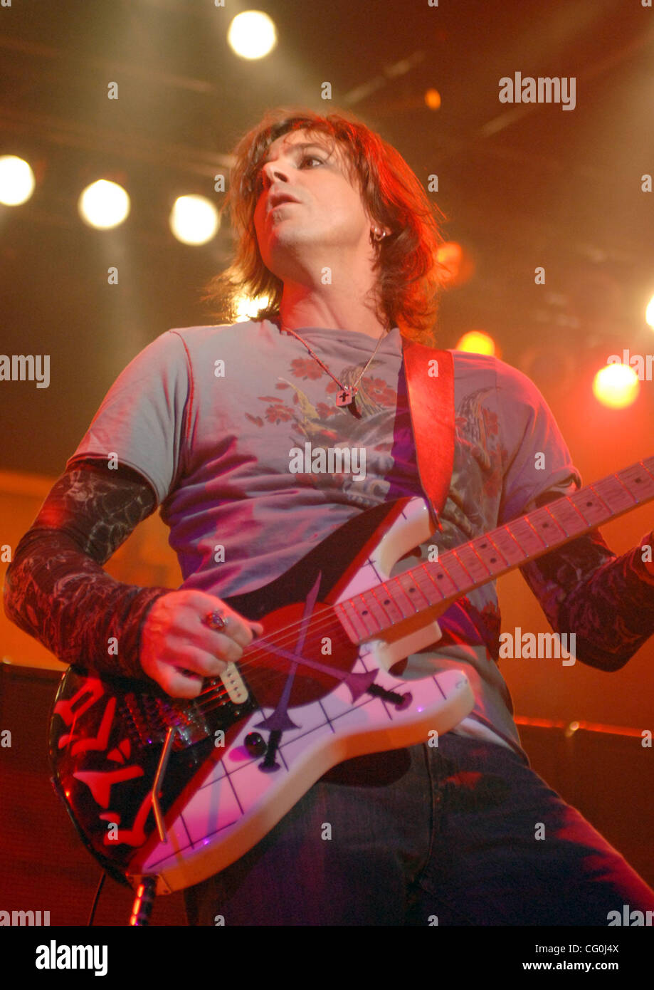 Jul. 3, 2007; Myrtle Beach, SC  USA;  Guitarist WARREN DEMARTINI of the glam band RATT performs live as there 2007 reunion tour makes a stop at The House of Blues located in Myrtle Beach.  Mandatory Credit: Photo by Jason Moore (©) Copyright 2007 by Jason Moore Stock Photo