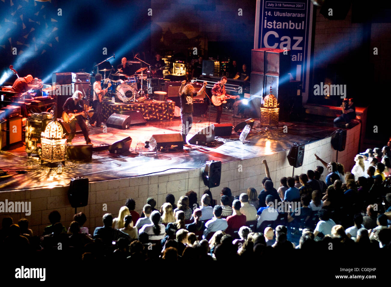 Robert Plant and the Strange Sensation play at the Cemil Topuzlu open air  theater in Istanbul for the Istanbul Jazz Festival Stock Photo - Alamy