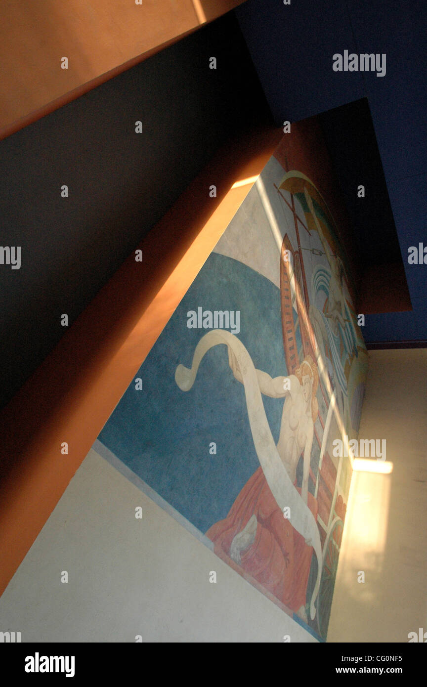 Jul 10, 2007 Dallas, TX, USA Murals on art deco buildings from the 1930s in Fair Park