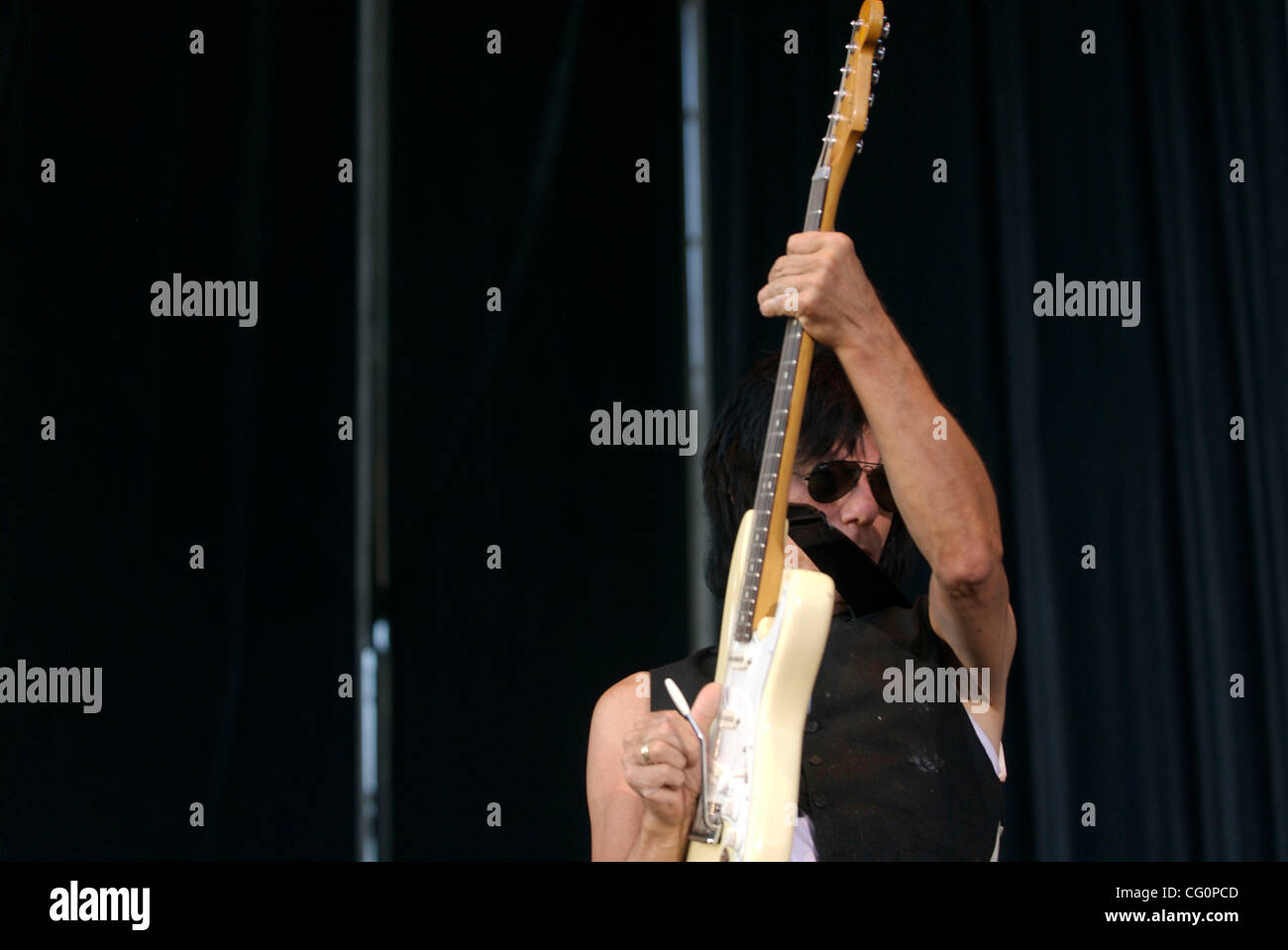 Spain. Madrid. Collado Villalba. 11/07/07. Viajazz. Jeff Beck during his performance in Viajazz in Villalba. Stock Photo
