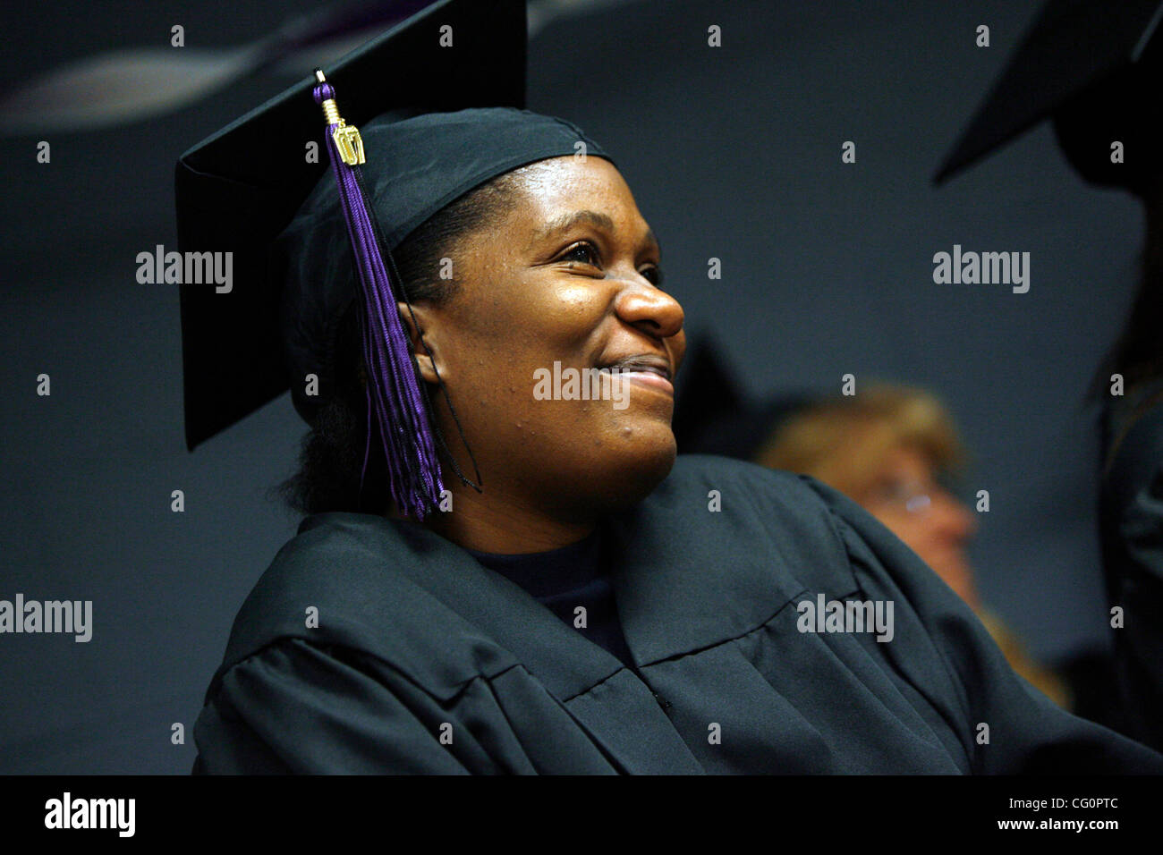 July 10th, 2007 - St. Paul, MN, USA -  La Vonne Fultz was beaming during her gradution ceremony from Breaking Free, an organization that helps women get out of prostitution, Tuesday night in St. Paul.   (Credit Image: © Renee Jones Schneider/Minneapolis Star Tribune/ZUMA Press) Stock Photo