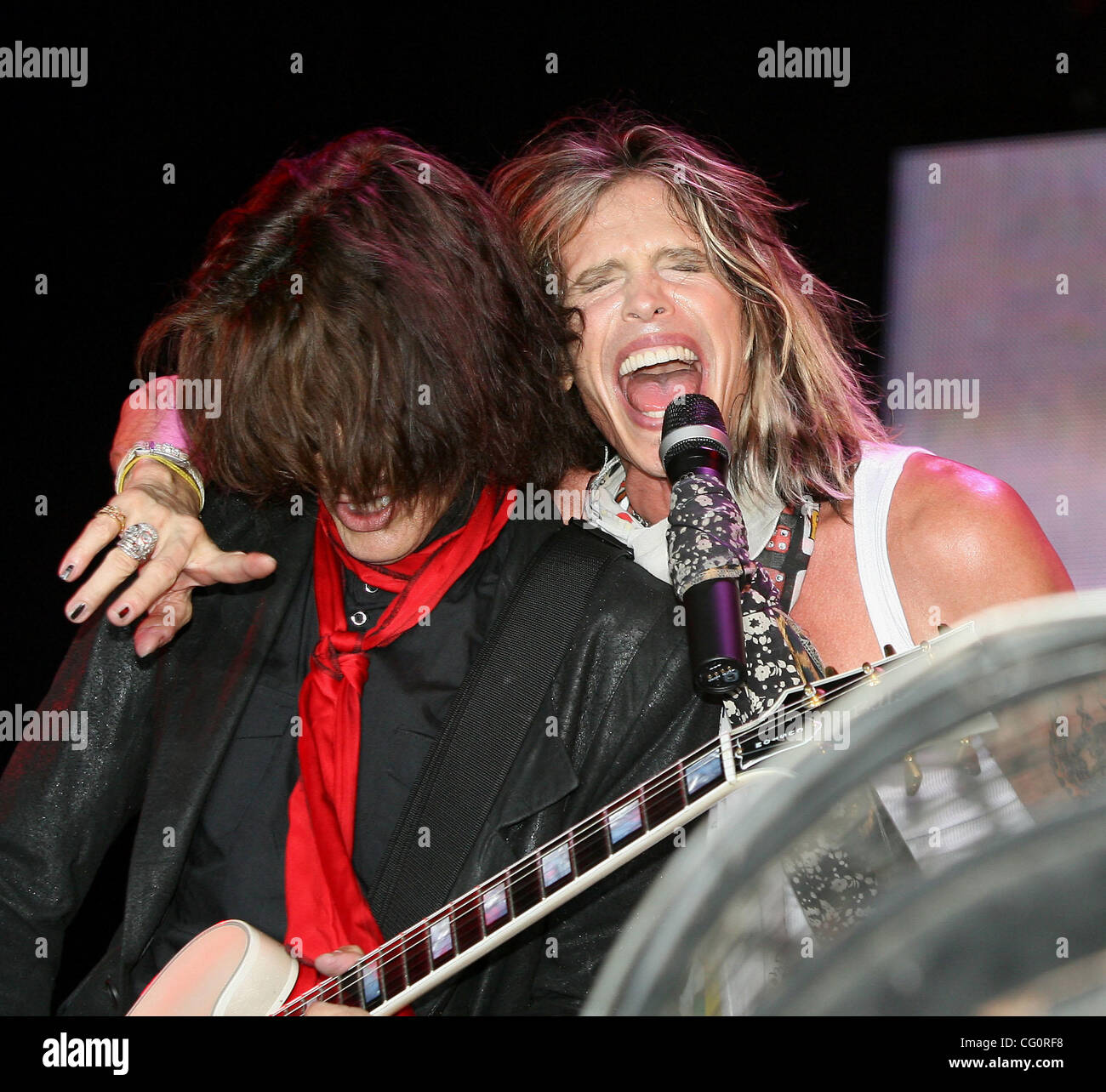 Aerosmith , a prominent American hard rock band live concert in Moscow