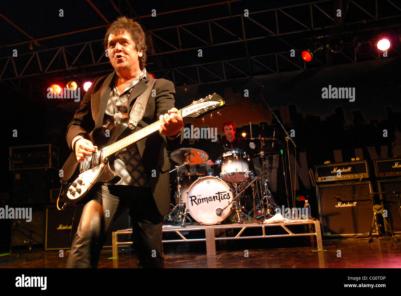 Jul. 14, 2007; Raleigh, NC USA;  Singer / Guitarist WALLY PALMAR and Drummer BRAD ELVIS of the band The Romantics performs live as part of the Raleigh Downtown Live Concert Series that took place at Moores Square Park located in downtown Raleigh.  Mandatory Credit: Photo by Jason Moore (©) Copyright Stock Photo