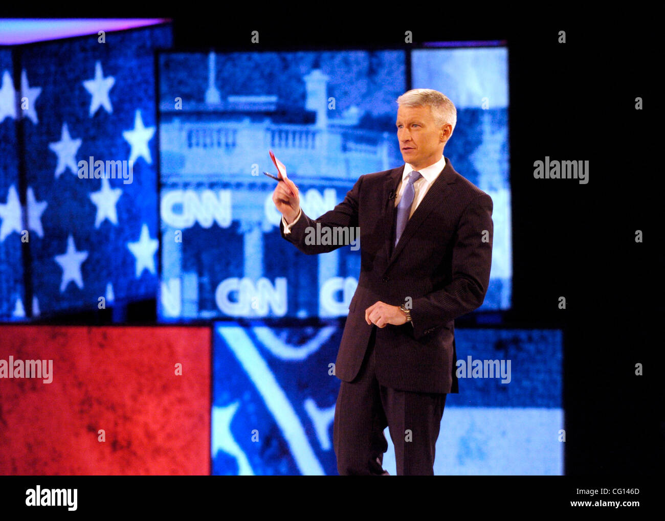 CNN Host And Moderator Anderson Cooper During The CNN YouTube cnn-host-and-moderator-anderson-cooper-during-the-cnn-youtube