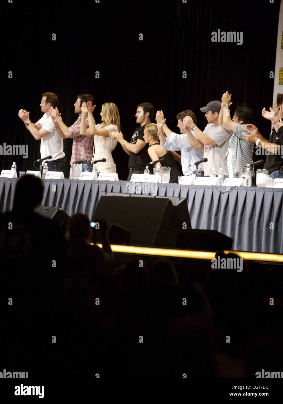 Comic Con Cast Panel Heroes Cast after Panel discussion at the Comic Con weekend Stock Photo ...