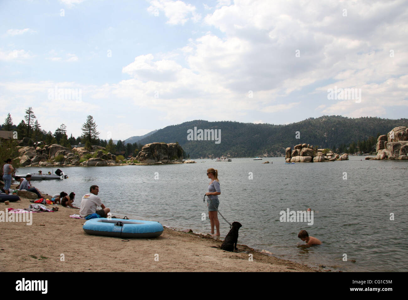 Aug 05, 2007 - Big Bear, CA, USA - Big Bear Lake is located in San Bernardino county and it provides an attractive setting for many outdoor activities, including fishing, boating and water skiing.  (Credit Image: © Camilla Zenz/ZUMA Press) Stock Photo