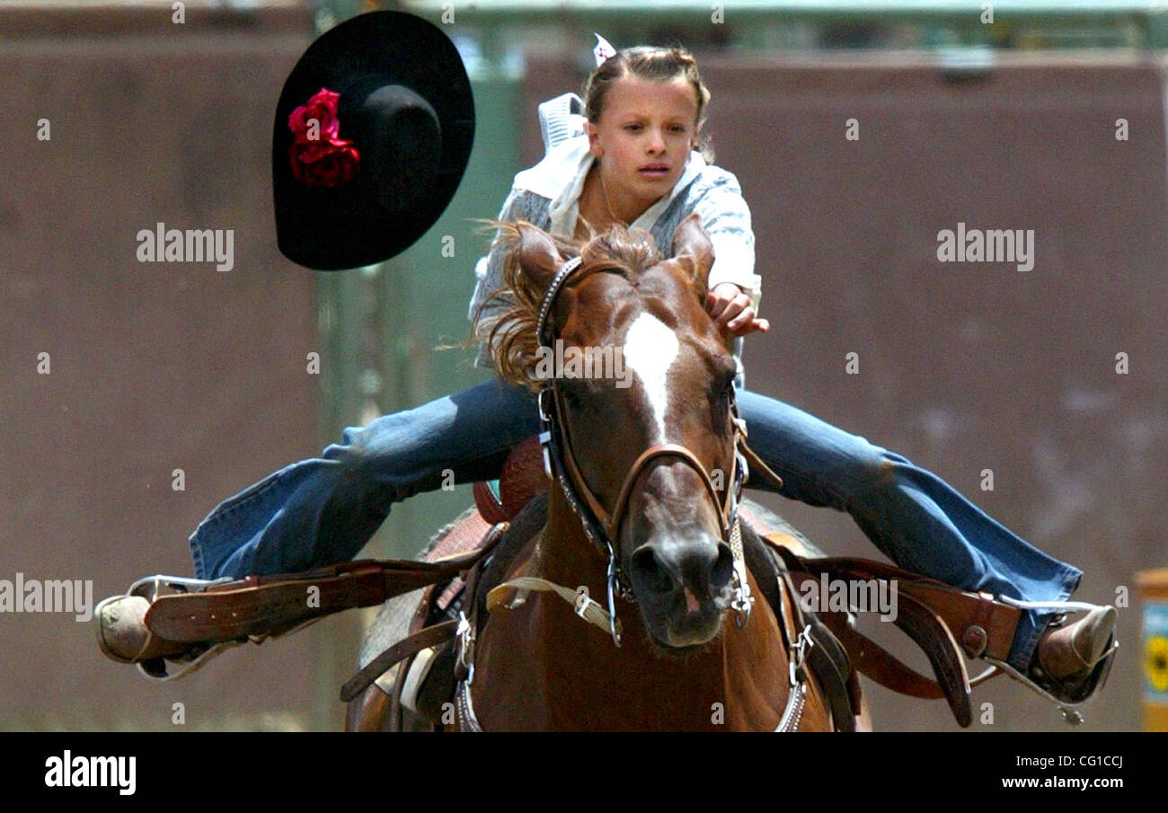 Billie Holman competes in the Jr. Girls Barrel Racing competition