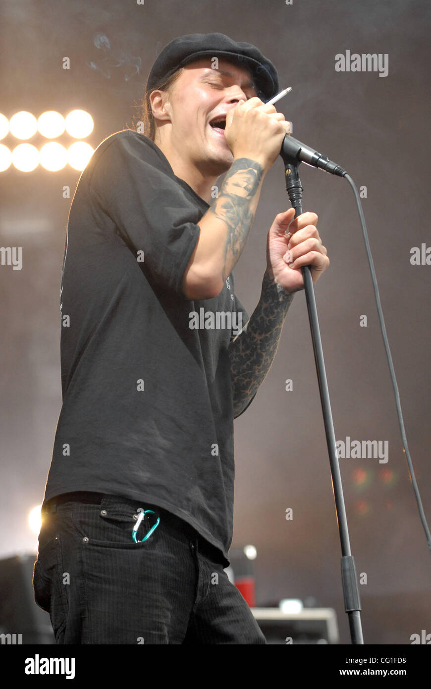 Aug 13 2007 Raleigh Nc Usa Singer Ville Valo Of The Band