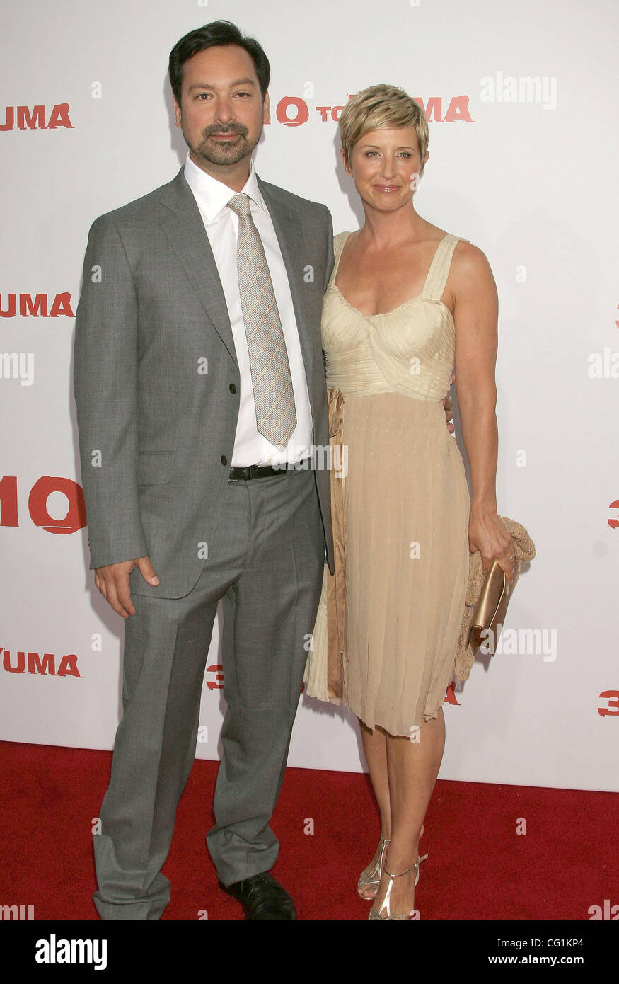 Aug 21, 2007; Los Angeles, California, USA;  Director JAMES MANGOLD and Producer CATHY KONRAD  at the '310 To Yuma' Los Angeles Premiere held at the Mann  National Theater, Westwood.  Mandatory Credit: Photo by Paul Fenton/ZUMA Press. (©) Copyright 2007 by Paul Fenton Stock Photo
