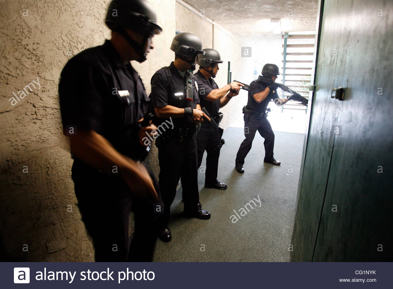 Los Angeles Police Gang Enforcement Detail Officers Knock On A
