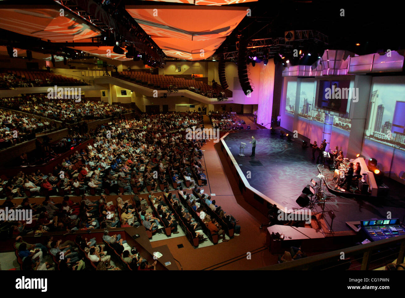 August 26, 2007, San Diego, California, USA The Rock Church finally had its  first service in its grandiose new building Sunday in Point Loma. Parking  was expected to be a problem, but