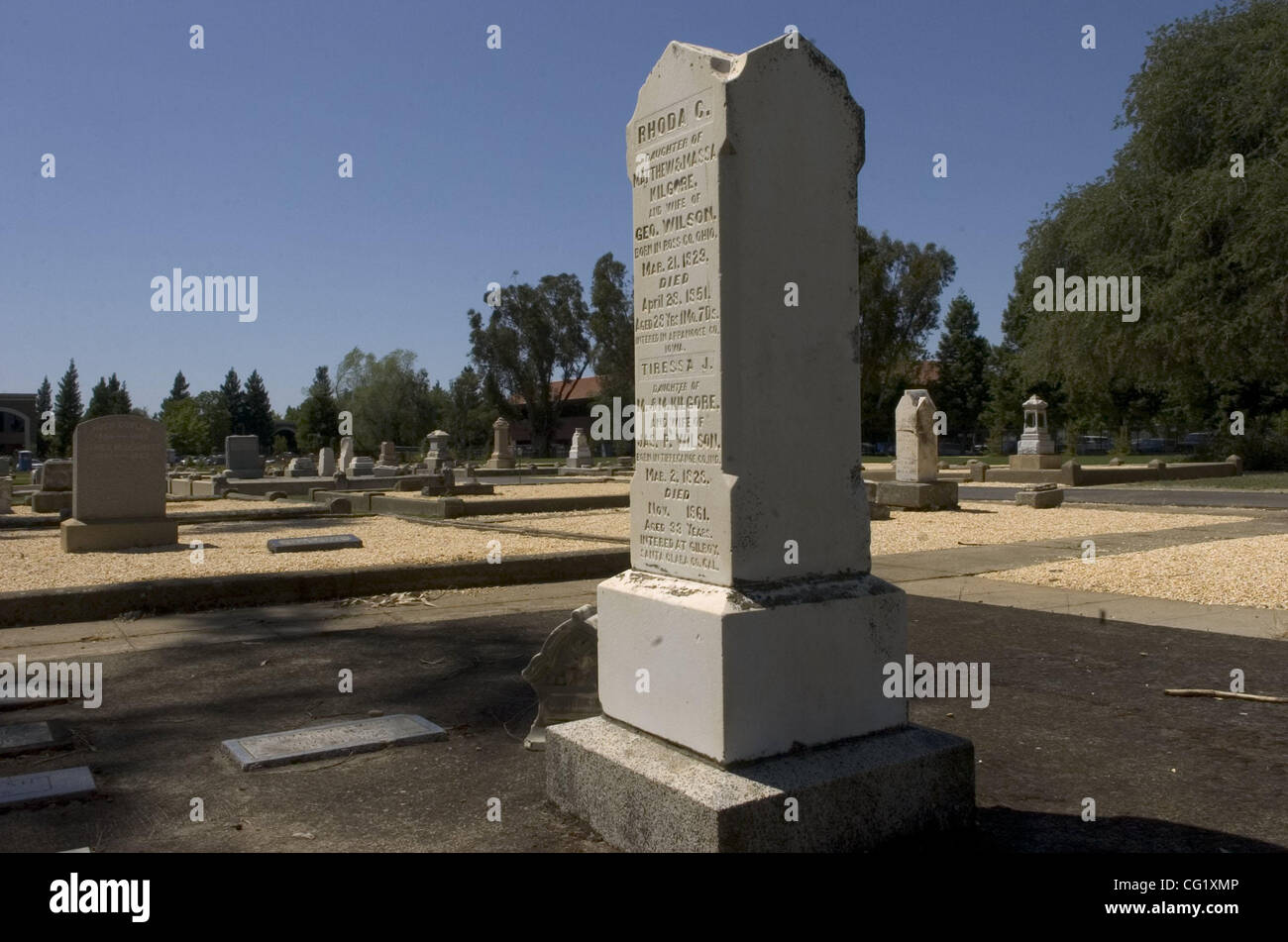 Matthew Kilgore's family plot occupies the back corner of the cemetery