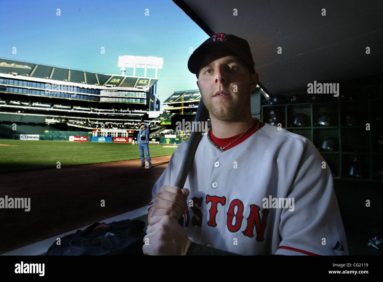 Red Sox second baseman Dustin Pedroia, No. 15 inside the dugout at