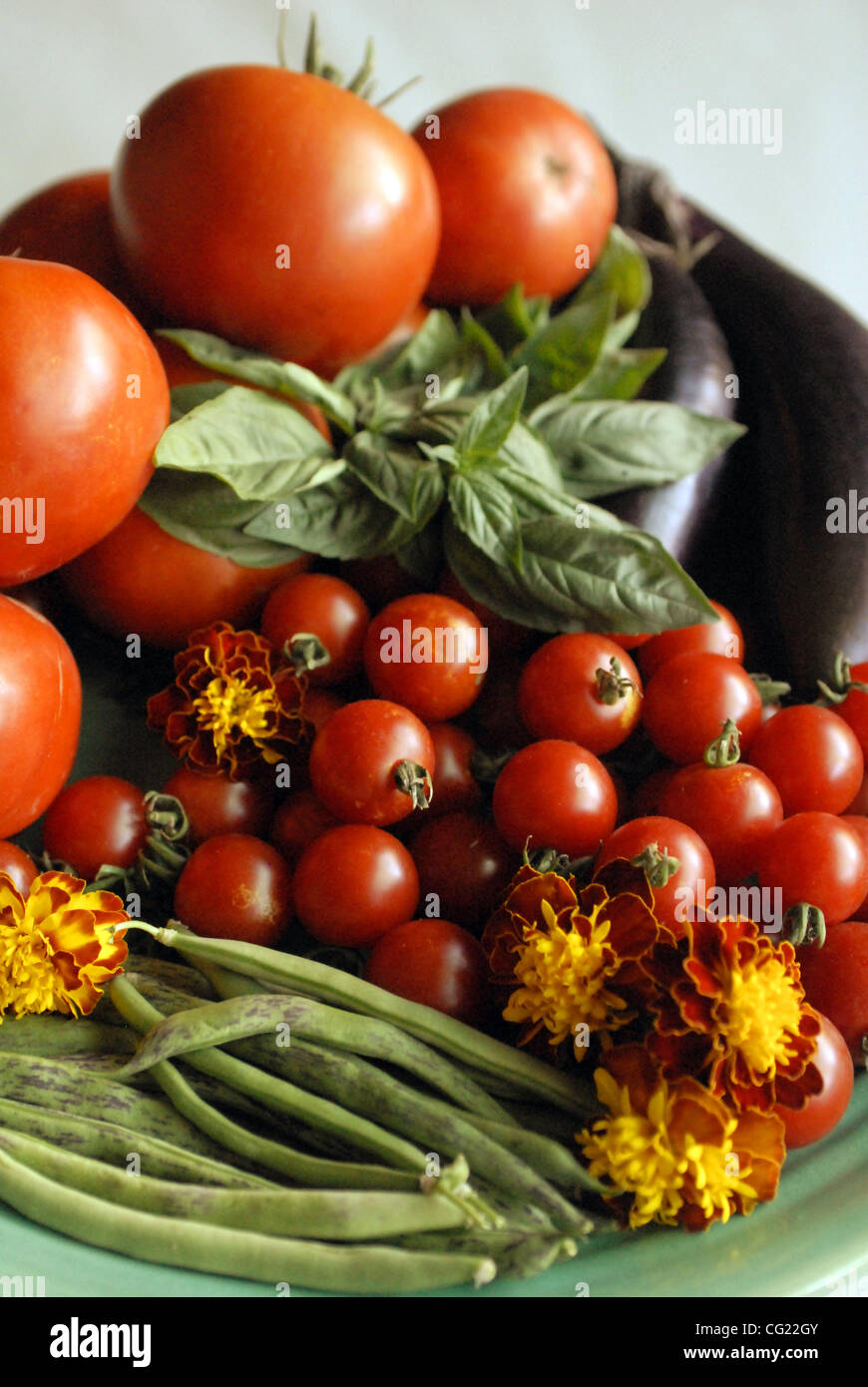 Marigolds tomatoes hires stock photography and images Alamy