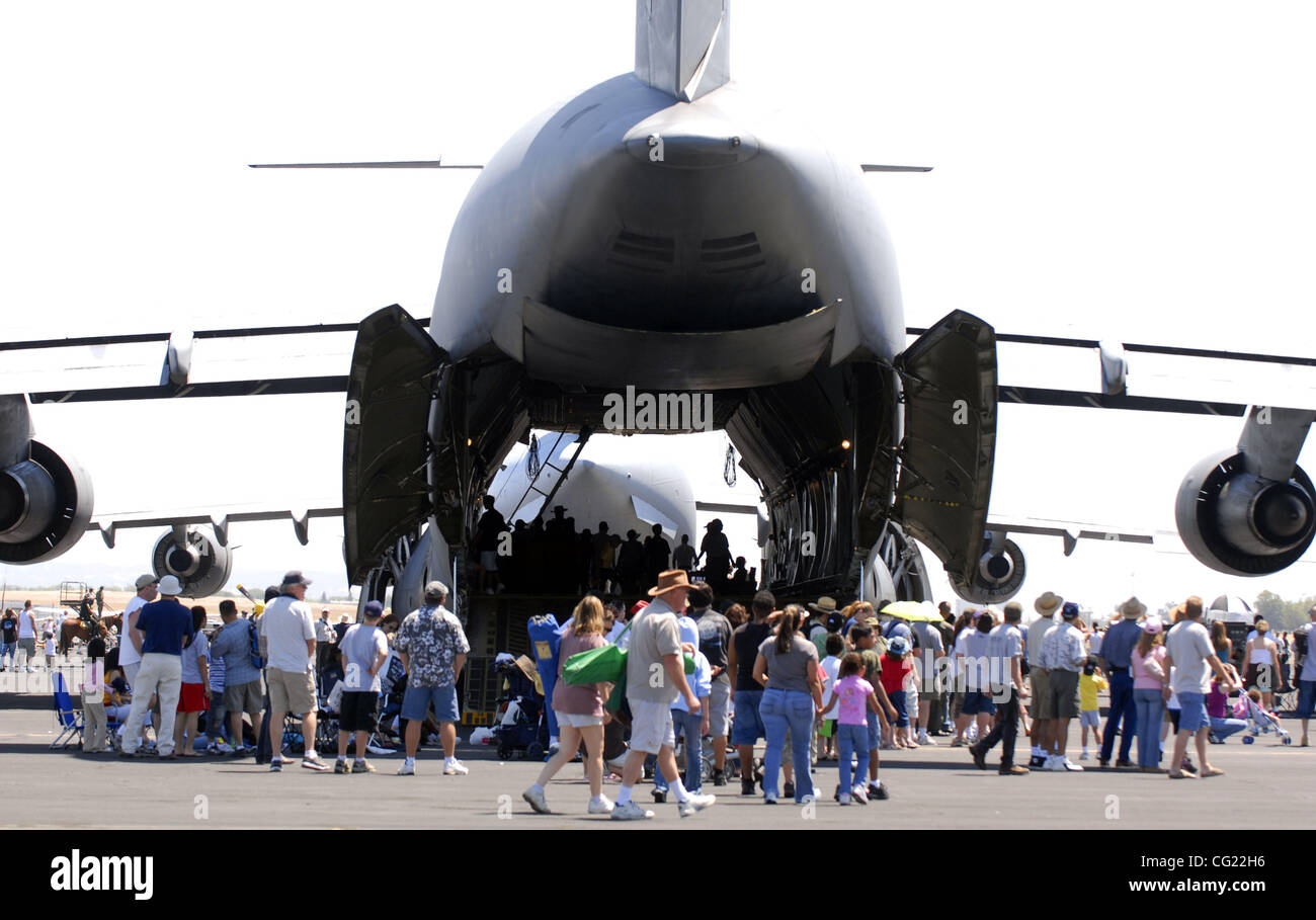 The C5 Galaxy, one of the largest aircrafts in the world, is displayed