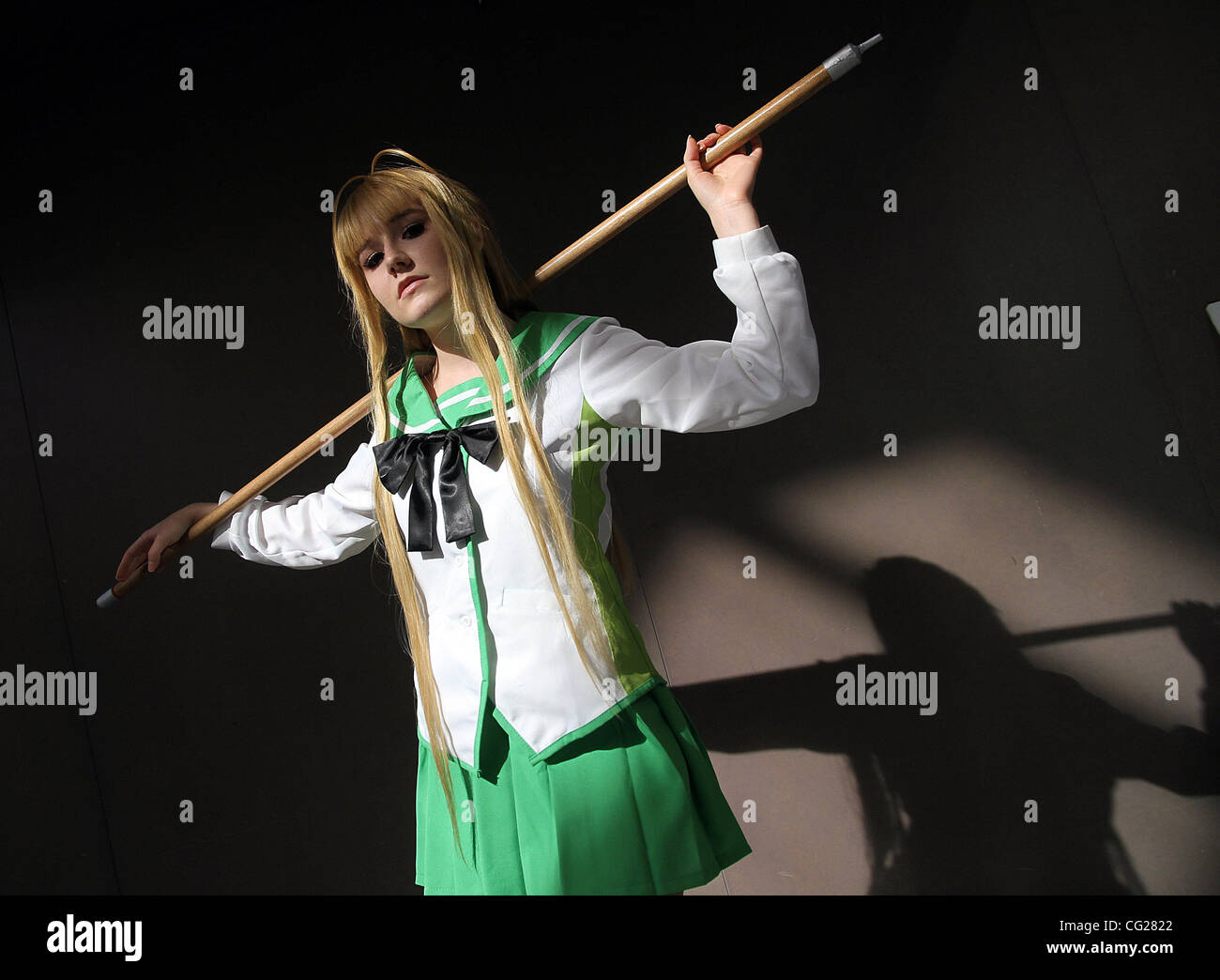 Otakuthon participant pose for a picture during the Otakuthon Anime Convention at Palais des congrès, Montreal. Otakuthon is Quebec's largest anime convention promoting Japanese animation (anime), Japanese graphic novels (manga), related gaming and Japanese pop-culture Stock Photo