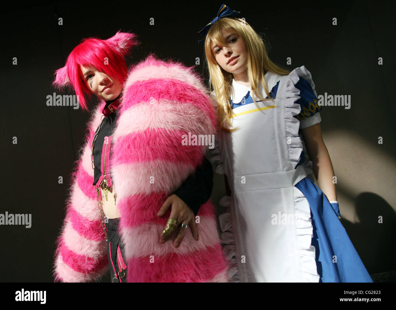 Otakuthon participants pose for a picture during the Otakuthon Anime Convention at Palais des congrès, Montreal. Otakuthon is Quebec's largest anime convention promoting Japanese animation (anime), Japanese graphic novels (manga), related gaming and Japanese pop-culture Stock Photo