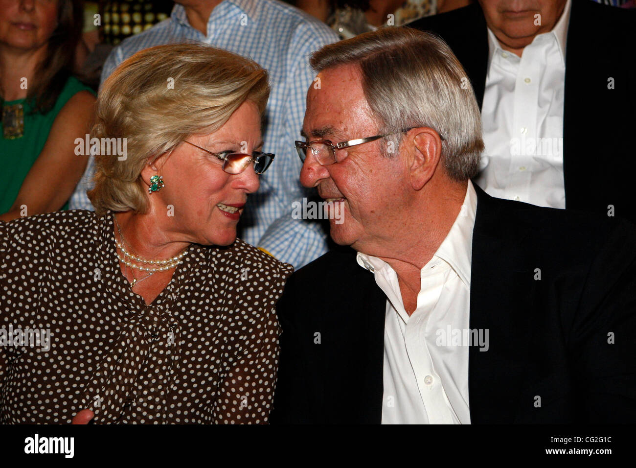 Sept. 11, 2011 - Athens, Greece - King CONSTANTINE with his wife Queen ANNE-MARIE of Greece attends the concert of the Greek composer Stavros Xarhakos at the ancient theater of Herodes Atticus. (Credit Image: © Aristidis Vafeiadakis/ZUMAPRESS.com) Stock Photo