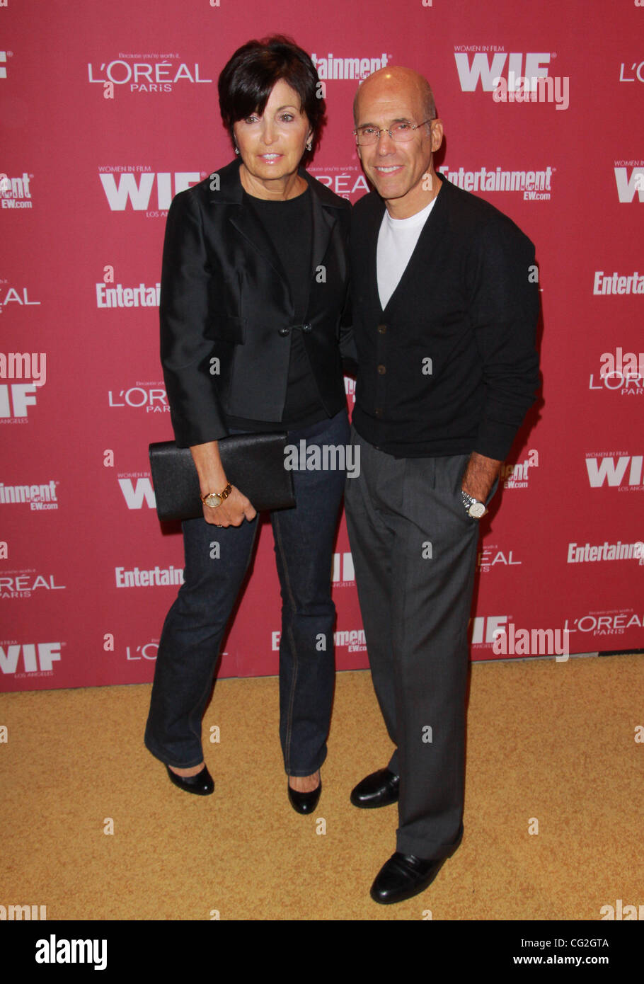 Sept. 16, 2011 - Los Angeles, California, U.S. - Jeffrey Katzenberg and wife Marilyn Katzenberg.The 2011 Entertainment Weekly And Women In Film Pre-Emmy Party Sponsored By L'Oreal held at T  BOA Steakhouse Beverly Hills, CA. September 16 - 2011.(Credit Image: © TLeopold/Globe Photos/ZUMAPRESS.com) Stock Photo