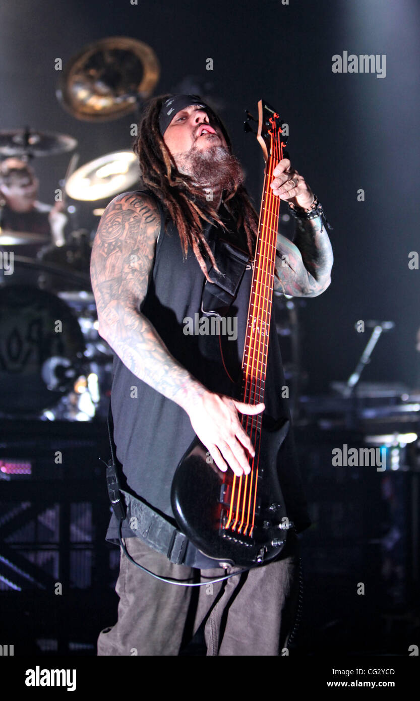 Nov. 9, 2011 - Miami Beach, Florida, U.S - Korn Bass Player Reginald Arvizu  performs live on stage at The Fillmore in Miami Beach, Florida. (Credit  Image: © Luis Blanco/Southcreek/ZUMApress.com Stock Photo - Alamy