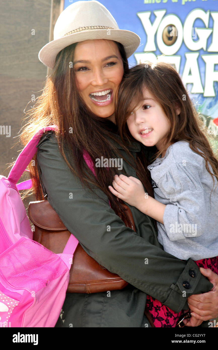 Tia Carrere & daughter arrives at the Los Angeles Premiere of 'Yogi Bear' held at the Mann Village Theater. Los Angeles, California - 11.12.10 Stock Photo