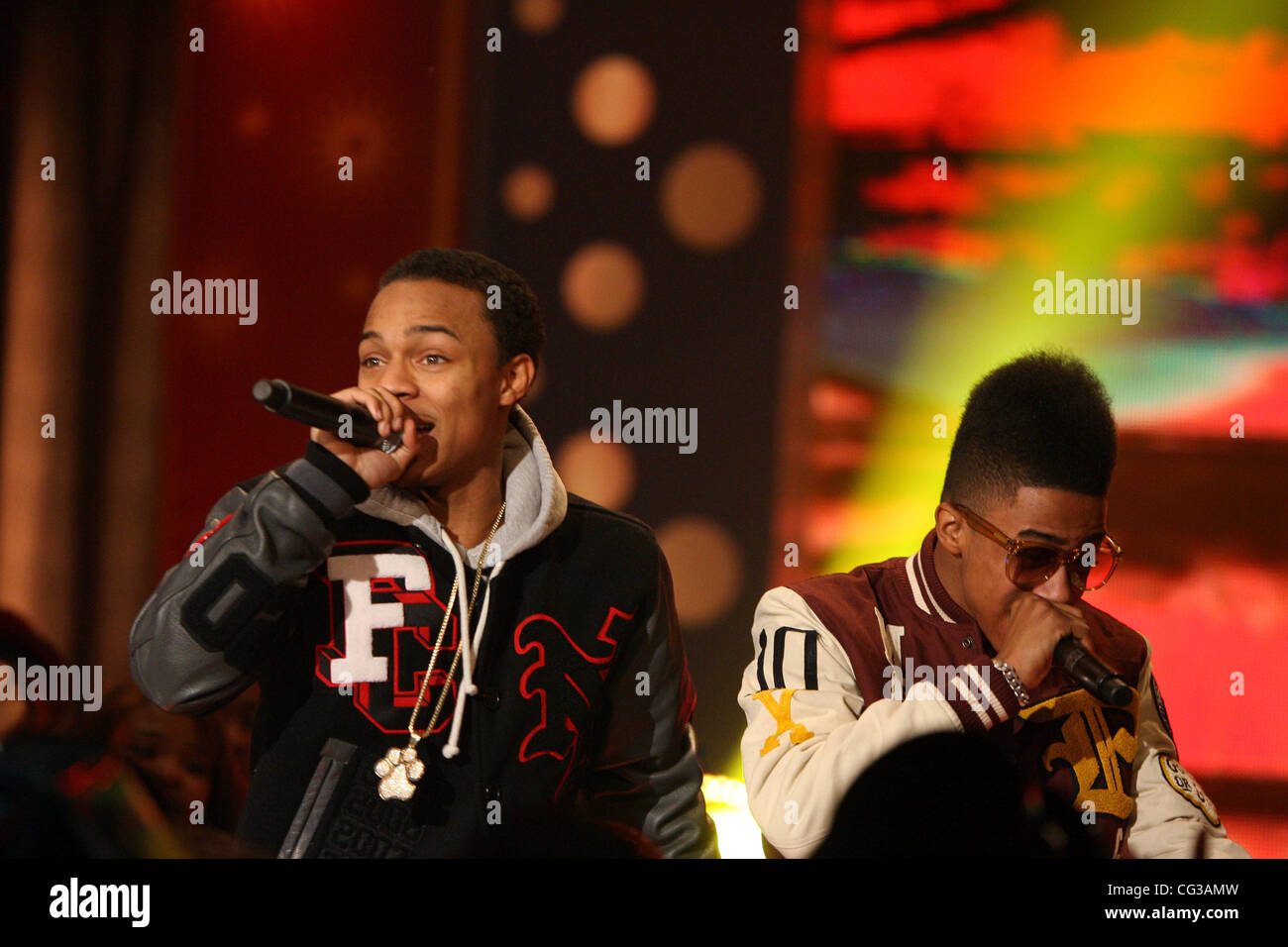 Bow Wow and Lil Twist BET's '106 and Park' New Years Eve show New York City, USA - 31.12.10 Stock Photo