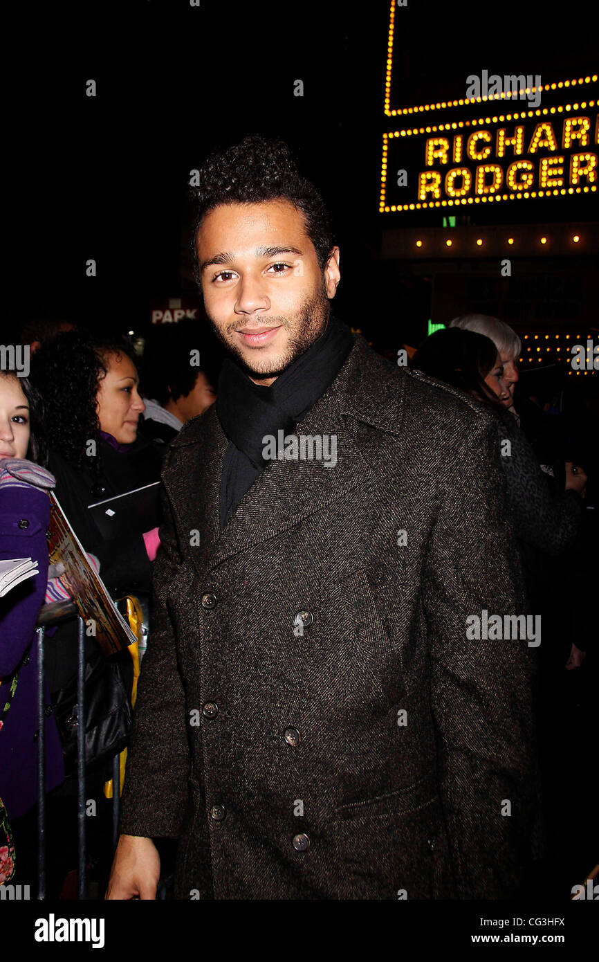 Corbin Bleu sporting a faux hawk hair-do  Closing night of the Broadway musical 'In the Heights' at the Richard Rodgers Theatre - Departures. New York City, USA - 09.01.11 Stock Photo