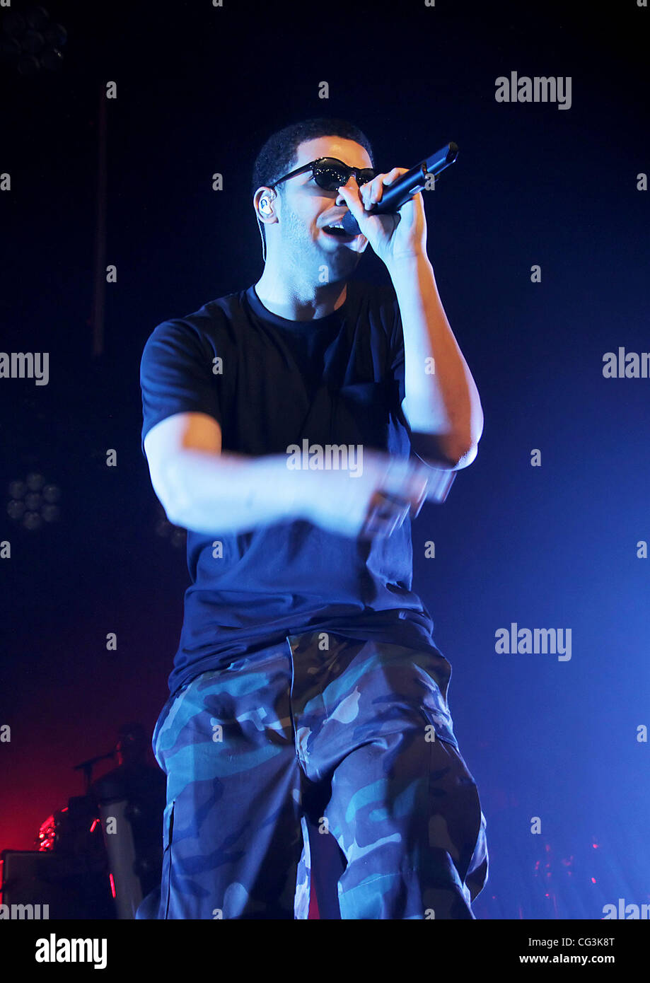 Canadian rapper, Drake, aka Aubrey Drake Graham performing at