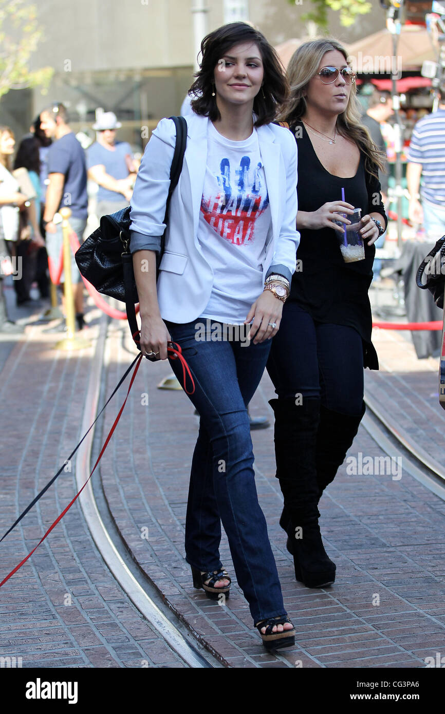 Katharine McPhee out shopping at 'The Grove' with her dogs. Los Angeles