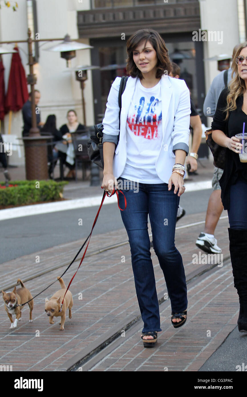 Katharine McPhee out shopping at 'The Grove' with her dogs. Los Angeles
