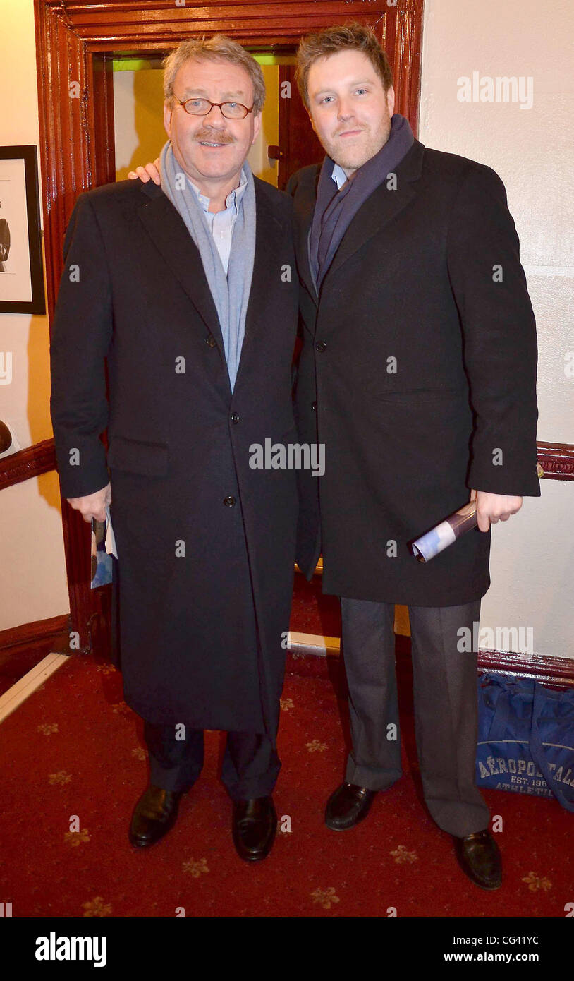 Michael Colgan, son Richard Colgan, at the opening night of John B