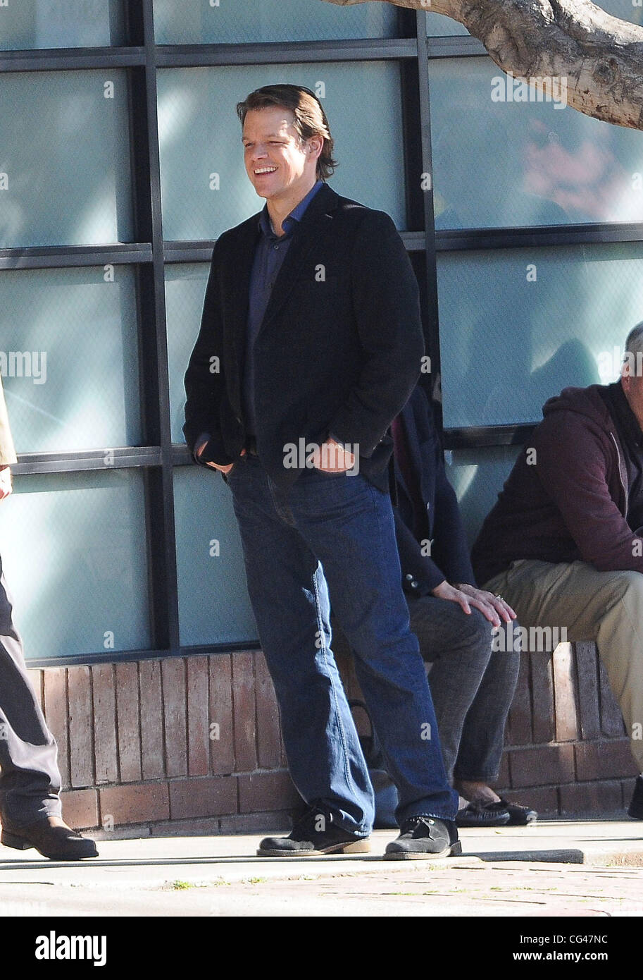 Matt Damon on the set of 'We Bought a Zoo' in Los Angeles Los Angeles,  California - 24.01.11 Stock Photo - Alamy