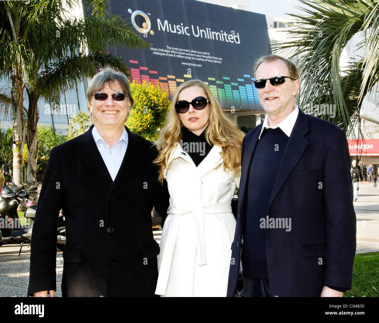 Graham Preskett, artist Marina Laslo and Producer Robin Millar promote Marina Laslo's new album 'Night & Day' at MIDEM - photocall Cannes, France - 25.01.11 Stock Photo