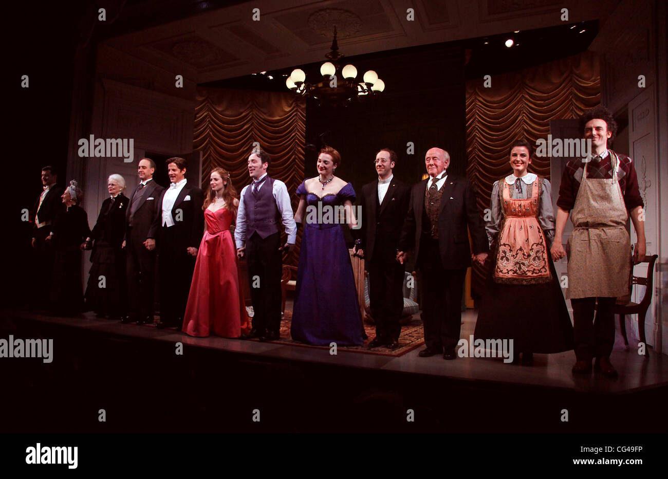 Tom Patrick Stephens, Patricia Conolly, Patricia O'Connell, Michael Countryman, Rick Holmes, Jaime Ray Newman, Jeremy Shamos, Francesca Faridany, Joey Slotnick, Peter Maloney, Mikaela Feely-Lehmann and John Keating Opening night of the Atlantic Theater pr Stock Photo