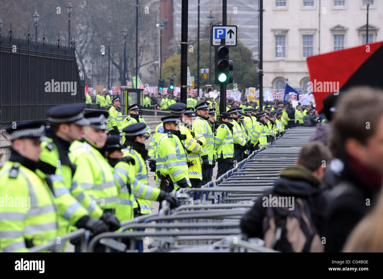 Atmosphere Students protest against the public spending cuts and higher ...