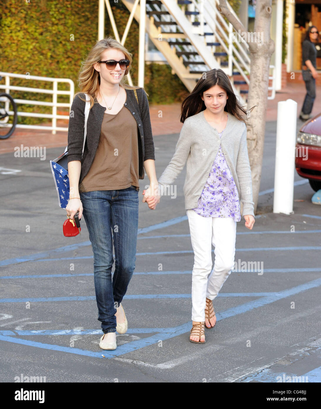 Emma Roberts and sister Grace Roberts leaving Fred Segal in West