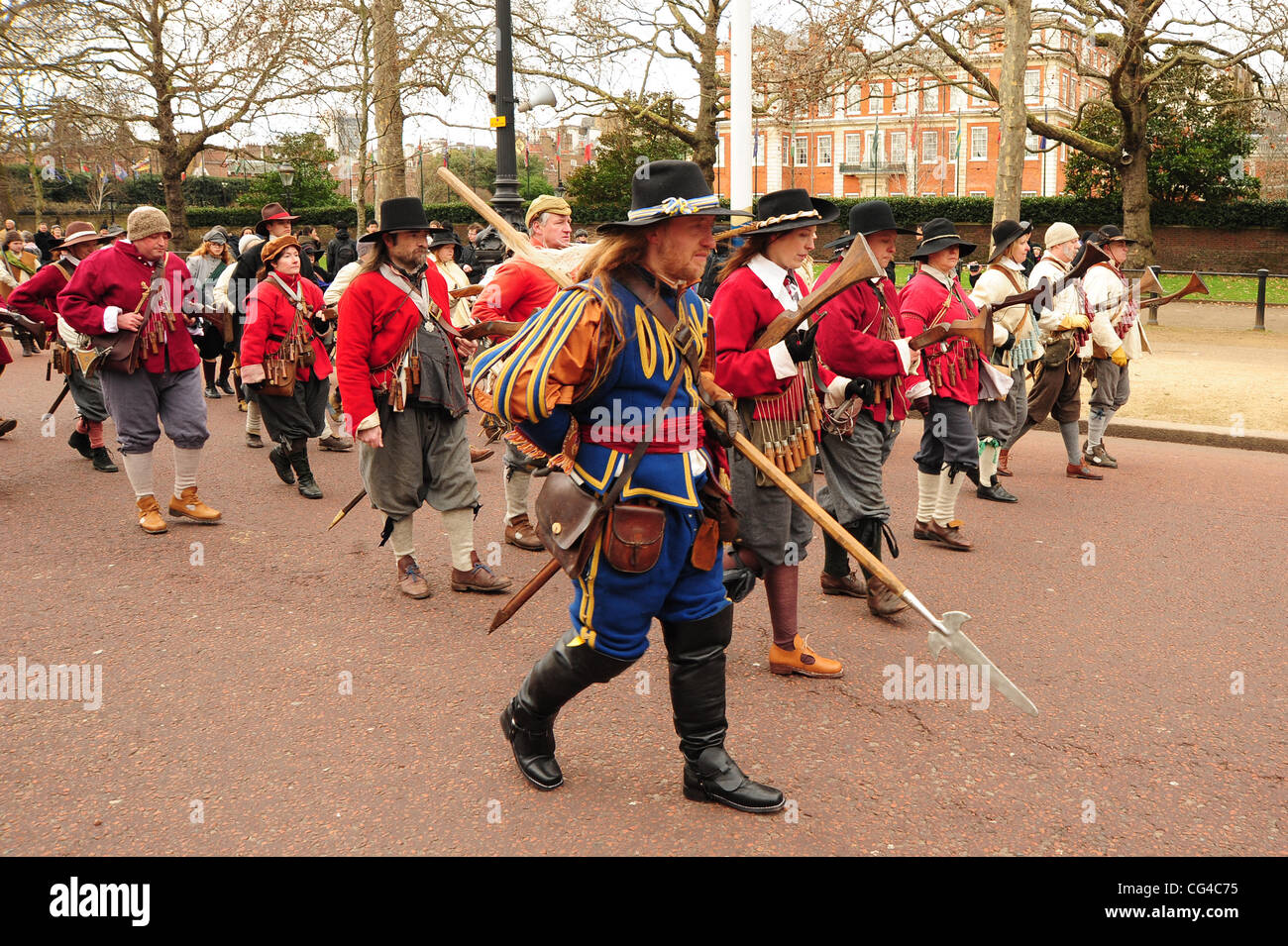 Charles I Commemoration march. The event commemorates the execution of King Charles I on 30 January 1649. London, England - 30.01.11 Stock Photo