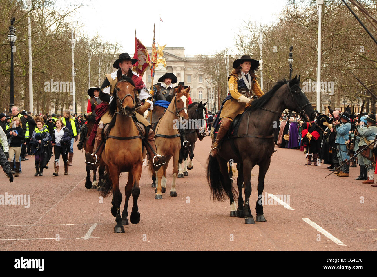 Charles I Commemoration march. The event commemorates the execution of King Charles I on 30 January 1649. London, England - 30.01.11 Stock Photo