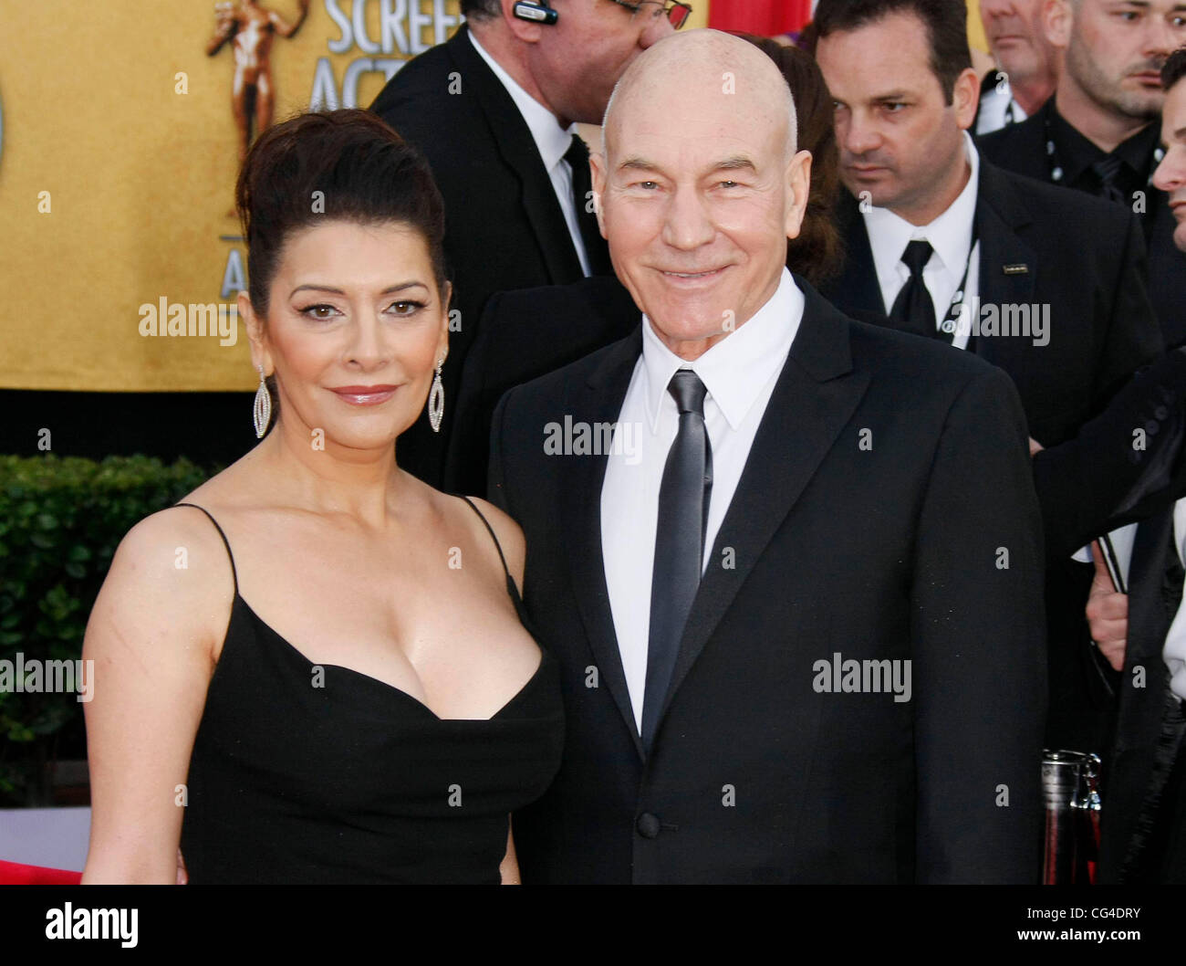 Marina Sirtis and Patrick Stewart  The 17th Annual Screen Actors Guild Awards (SAG Awards 2011) held at the Shrine Auditorium & Expo Center - Arrivals Los Angeles, California - 30.01.11 Stock Photo