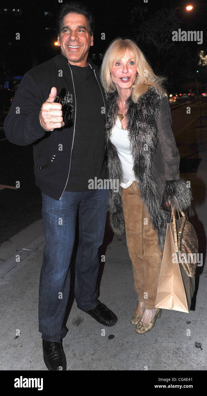 Lou Ferrigno and wife Carla Ferrigno out and about Los Angeles, California - 31.01.11 Stock Photo