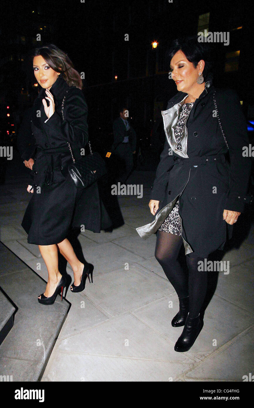Kim Kardashian and mother Kris Jenner arriving at Locanda Locatelli